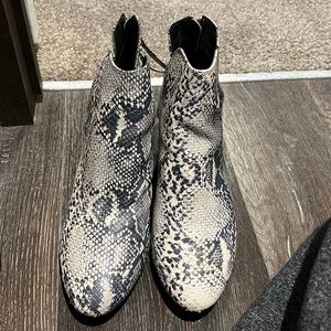 Qupid snake skin booties